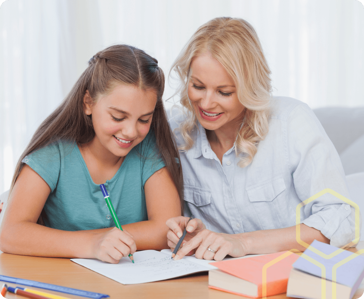 Image of a teacher helping a young person